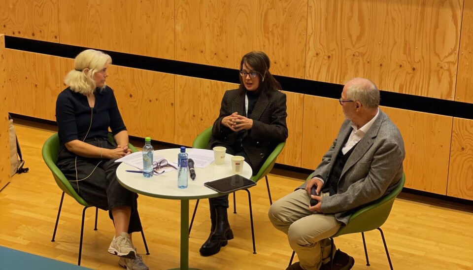 Katrine Kvisgaard, Marie Arche og Arve Asbjørnsen i paneldebatt